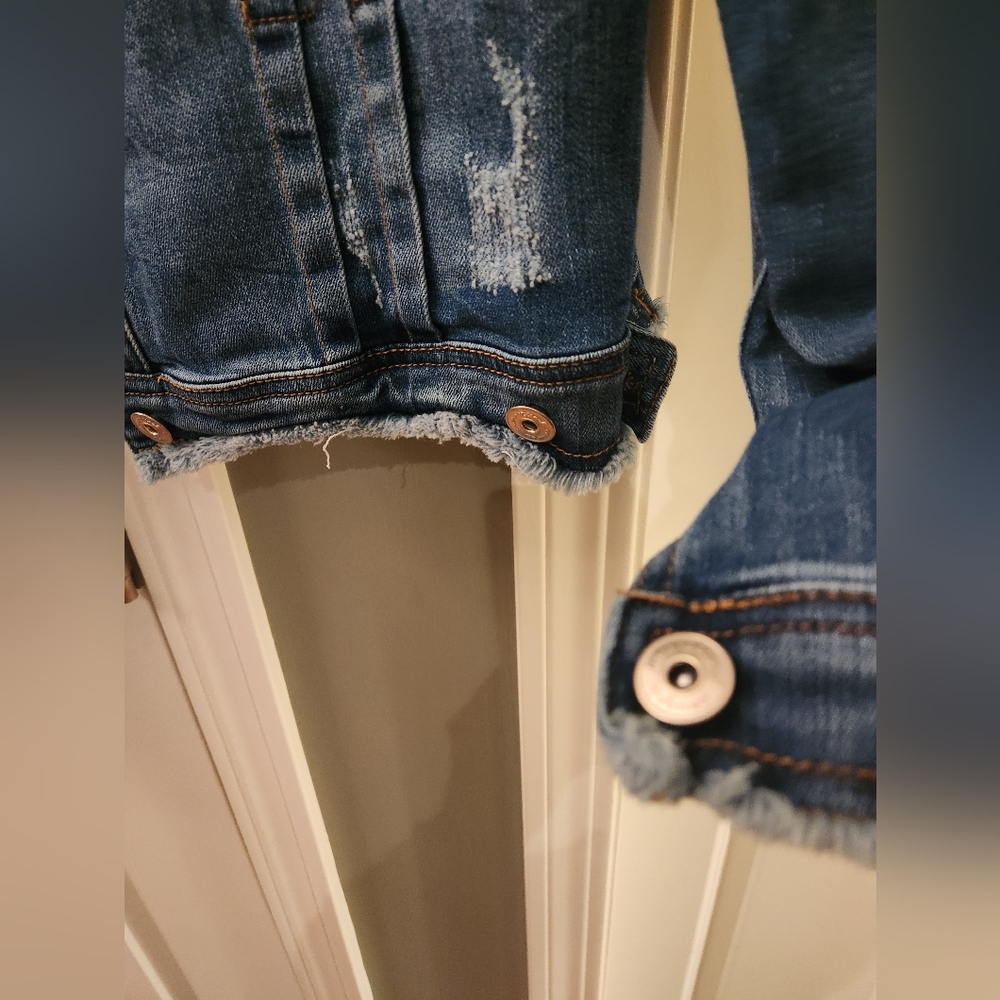INC International Concepts Distressed Medium Blue Denim Jacket - Picture 5 of 10